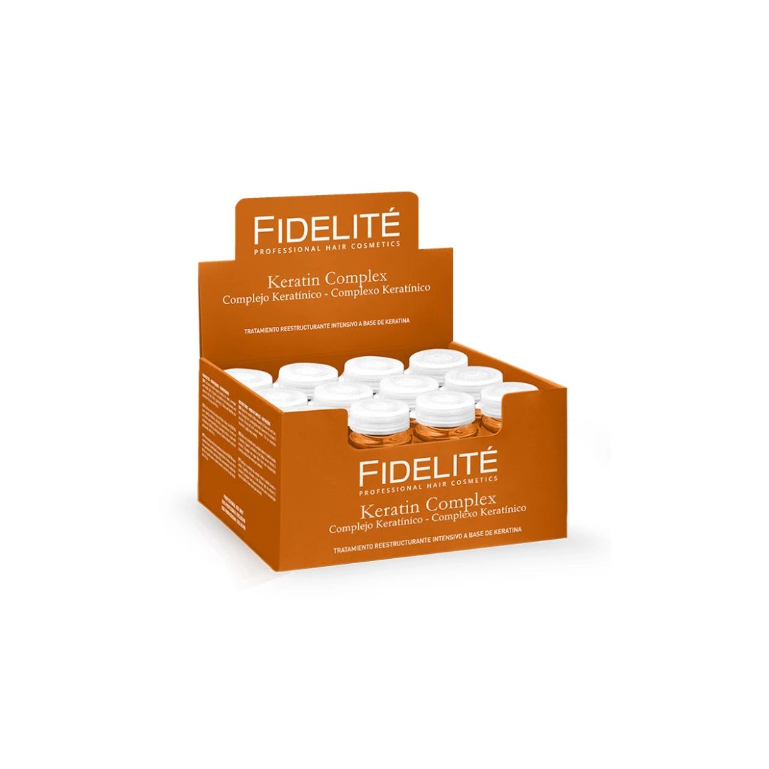 Complejo keratínico reestructurante 12 ampollas x 15 ml Complejo keratínico reestructurante en ampollas para cabello débil y dañado