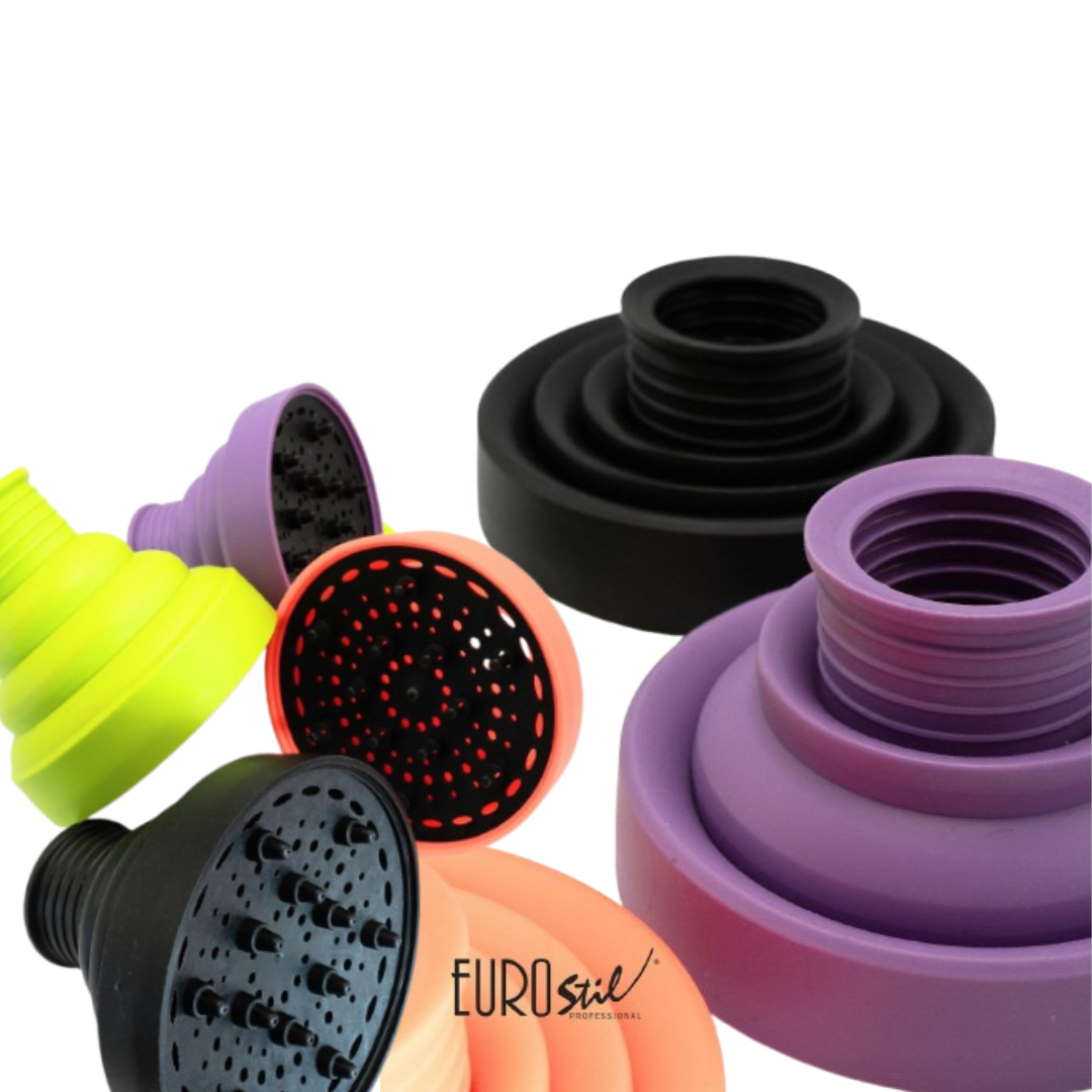 Difusor Eurostil de silicona – Plegable, compacto y universal Difusor Plegable de Silicona Eurostil para rizos con volumen